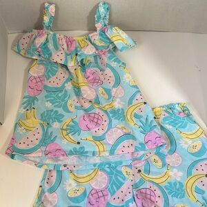 365 kids by garanimals fruit print 2 piece short set size 10